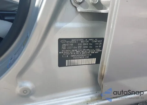 2008 Hyundai Elantra Gls/Se из США, поврежденный, VIN KMHDU46D08U407078